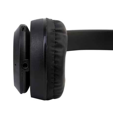 ERGOLUX ELX-BTHP01-C02 (Наушники накладные беспроводные, FM, MP3, микрофон, Черные, Коробка) (15355)