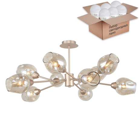 Люстра на штанге F-Promo Tilda с лампочками 2658-10U+Lamps E14 P45 