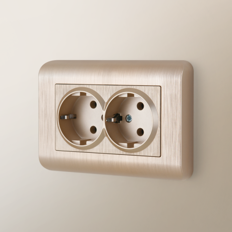 Рамка для двойной розетки (шампань) Werkel 188663