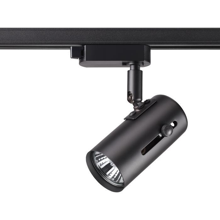 Однофазный светильник для трека Novotech Pipe 370412, цвет черный - фото 1