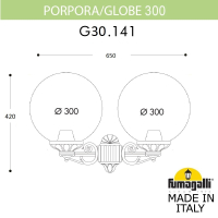 G30.141.000.AXE27 Светильник уличный настенный Fumagalli Porpora/G300