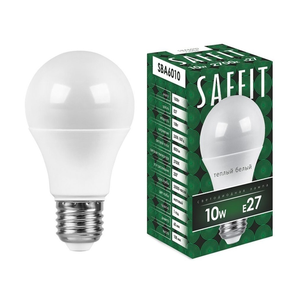 Набор для Goods : светодиодные лампы Saffit, 10W 230V E27 2700K A60, SBA6010-5, 10шт ( код 600005772255 ) ( арт 260989 ) - фото 2
