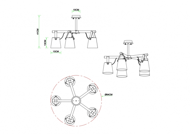 Люстра на штанге Arte lamp THOMAS с Марусей A7032PL-5WH-M 