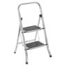 Стремянка стальная КЛАСС ПЛЮС, 2 ШИРОКИЕ СТУПЕНИ 20х30 см, верхняя площадка 45 см, до 120 кг, 123302 (605742)