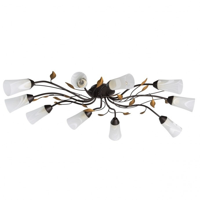 Потолочная люстра со светодиодными лампочками E14, комплект от Lustrof. №17625-667959, цвет коричневый