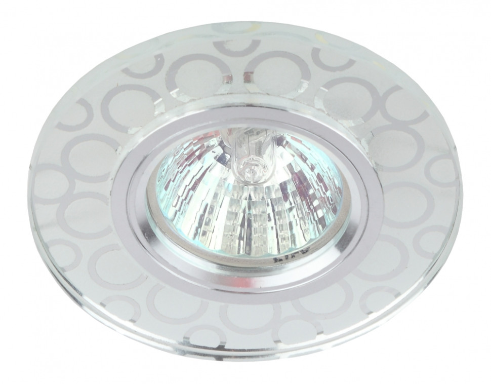 Точечный встраиваемый светильник cо светодиодной подсветкой ЭРА DK LD46 SL Б0037357, цвет хром - фото 1