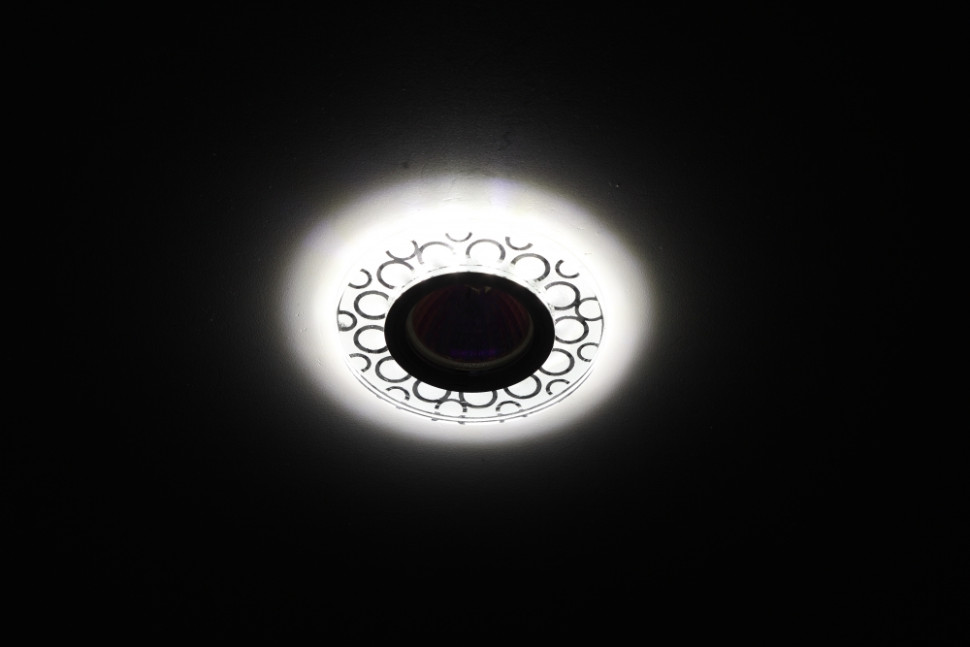Точечный встраиваемый светильник cо светодиодной подсветкой ЭРА DK LD46 SL Б0037357, цвет хром - фото 2
