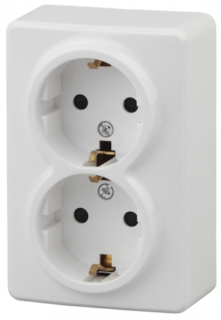 Розетка ЭРА  2х2P E Schuko со шторками 16A 250V 11-2206-01 169517