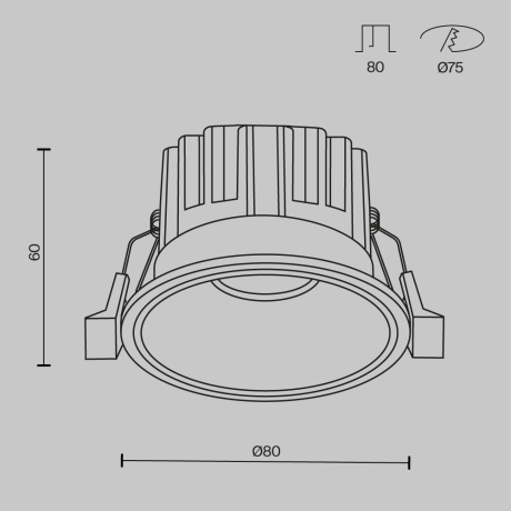 Встраиваемый светильник Maytoni Technical Round DL058-12W-DTW-W 