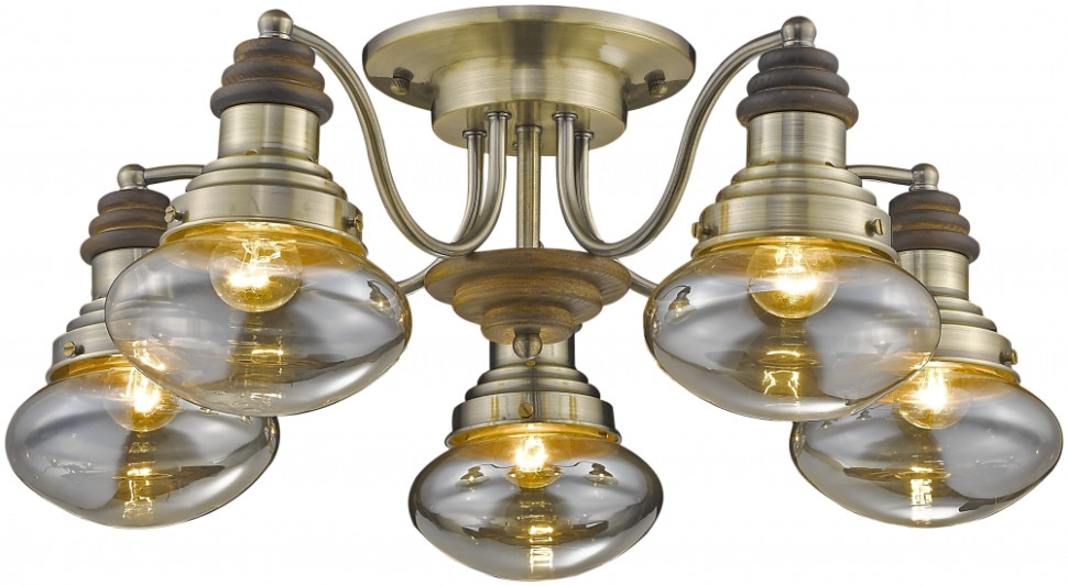 Люстра потолочная с 5 Led лампами. Комплект от Lustrof №150334-708004, цвет бронза - фото 1