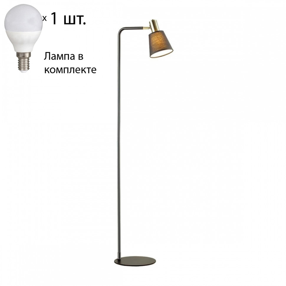 Торшер Lumion Marcus с лампочкой 3638/1F+Lamps E14 P45, цвет черный