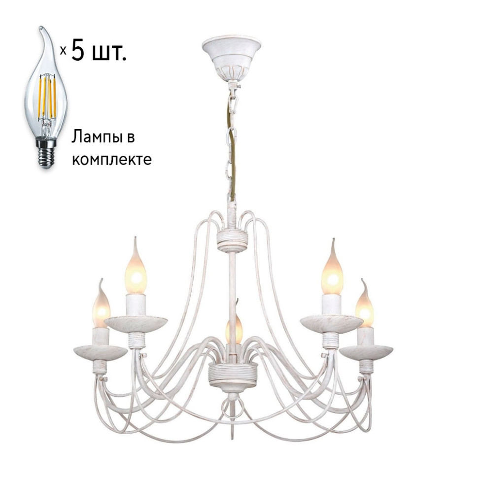 Люстра с лампочками F-Promo Chateau 2164-5P+Lamps, цвет белый с золотом 2164-5P+Lamps - фото 1