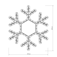Светодиодная фигура Снежинка теплый свет Ardecoled ARD-Snowflake-M7-450X375-126Led Warm (25315)