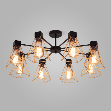 Люстра на штанге Eurosvet Trappola 70107/8 черный/латунь 