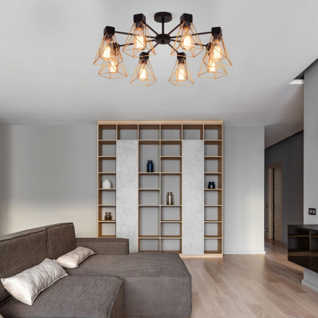 Люстра на штанге Eurosvet Trappola 70107/8 черный/латунь 