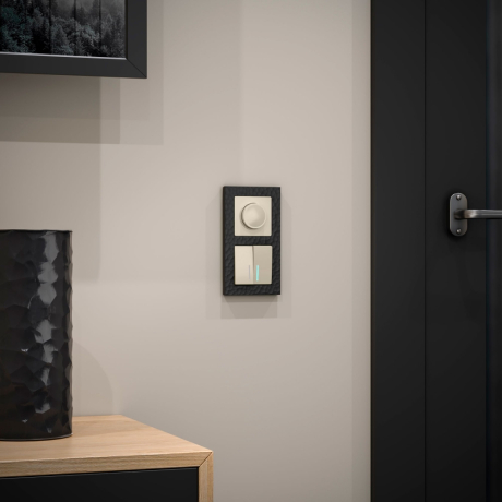 Выключатель проходной двухклавишный с подсветкой без рамки Werkel слоновая кость W1120103