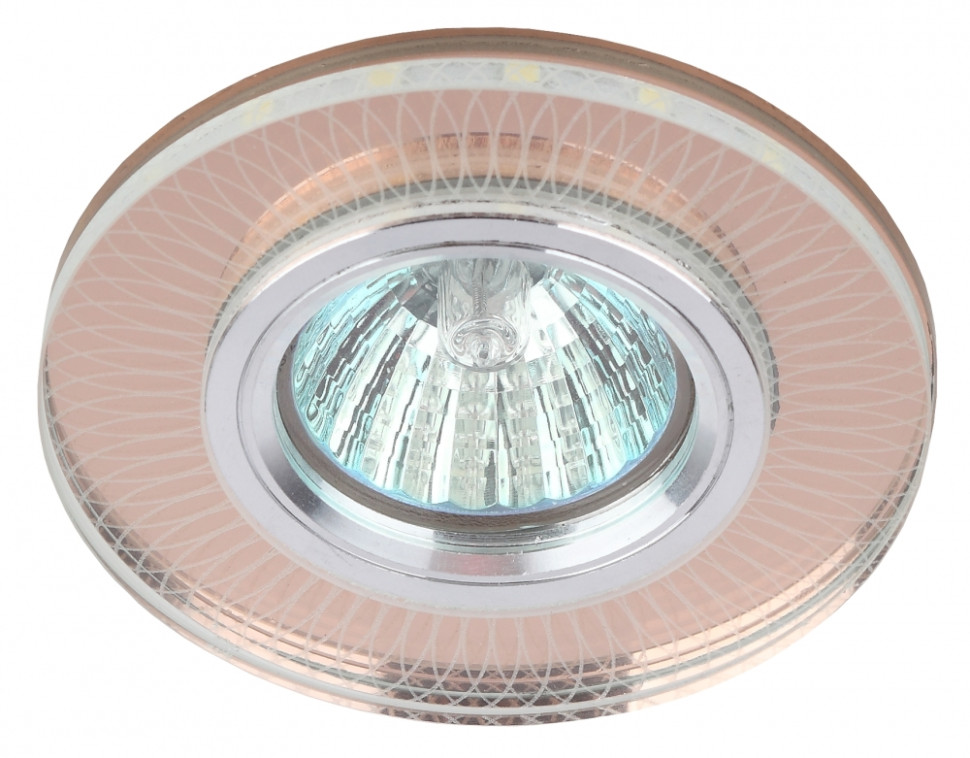 Точечный встраиваемый светильник cо светодиодной подсветкой ЭРА DK LD44 TEA 3D Б0037354, цвет хром - фото 1