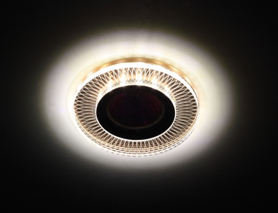 Точечный встраиваемый светильник cо светодиодной подсветкой ЭРА DK LD44 TEA 3D Б0037354, цвет хром - фото 2