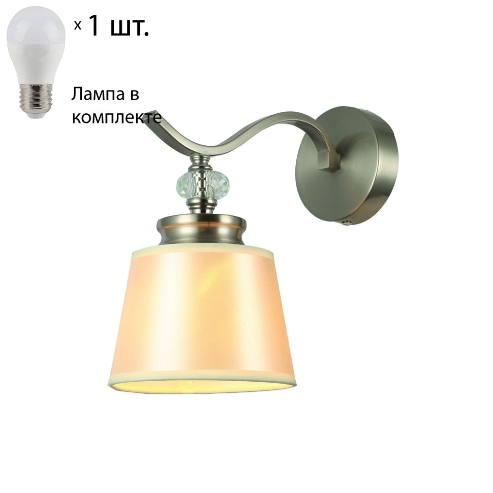 Бра с лампочкой F-Promo Unitas 2852-1W+Lamps E27 P45, цвет никель 2852-1W+Lamps E27 P45 - фото 1