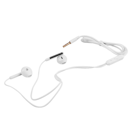 ERGOLUX ELX-WHP01P-C01 ПРОМО (Наушники вкладыши с микрофоном проводные, 3.5мм, 1,2м, Белые, Пакет) (15277)