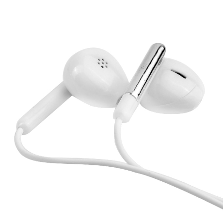 ERGOLUX ELX-WHP01P-C01 ПРОМО (Наушники вкладыши с микрофоном проводные, 3.5мм, 1,2м, Белые, Пакет) (15277)