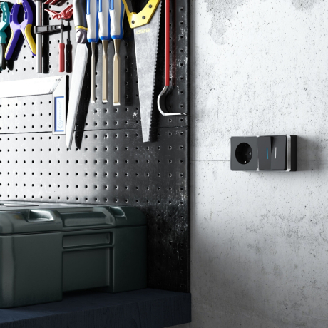 Выключатель двухклавишный с подсветкой Gallant (черный/хром) Werkel 188658