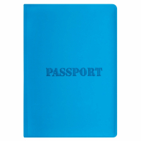 Нарушена упаковка! <709883> Обложка для паспорта, мягкий полиуретан, "PASSPORT", голубая, STAFF, 238405 (238405)