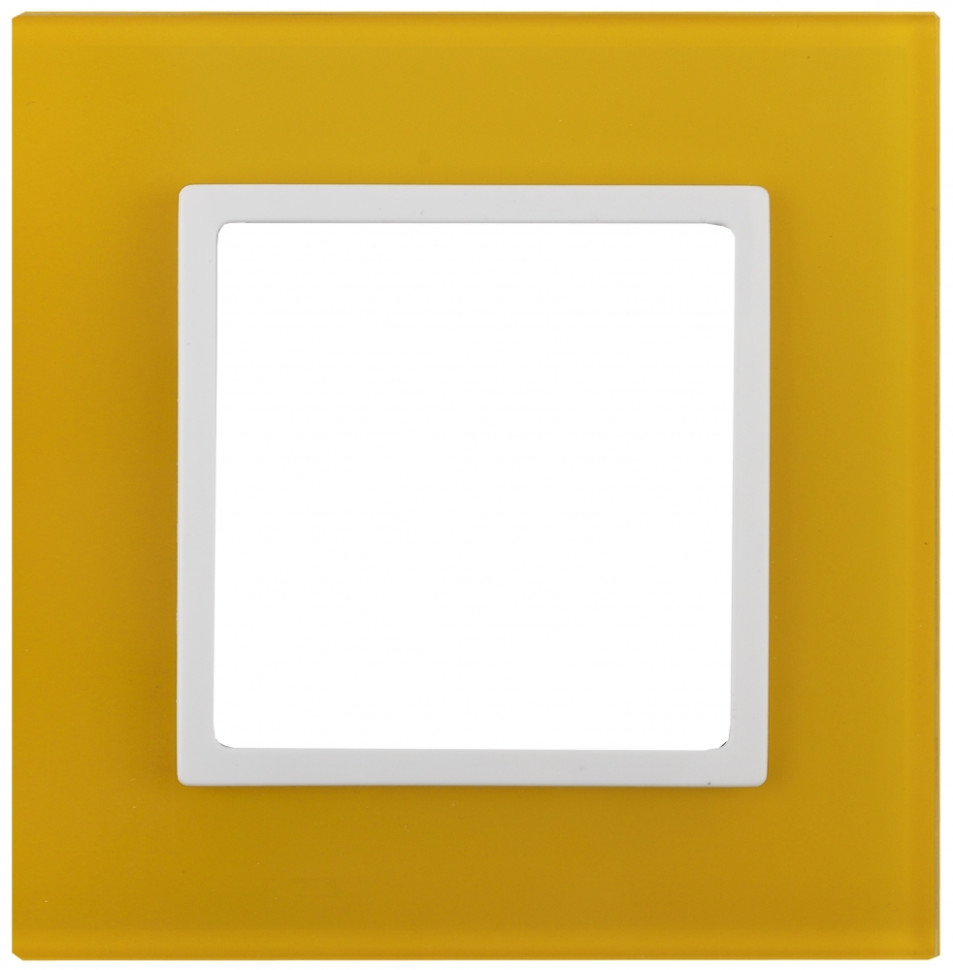 Рамка на 1 пост Эра Elegance (жёлтый+бел) 14-5101-21 (Б0034476) - фото 1