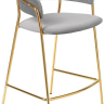Стул полубарный Turin серый с золотыми ножками Bradex Home 761750