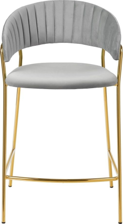 Стул полубарный Turin серый с золотыми ножками Bradex Home 761750
