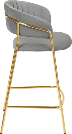 Стул полубарный Turin серый с золотыми ножками Bradex Home 761750