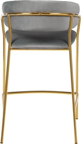 Стул полубарный Turin серый с золотыми ножками Bradex Home 761750