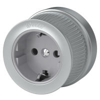 Розетка с заземлением Werkel Ретро (матовый хром) WL19-10-01