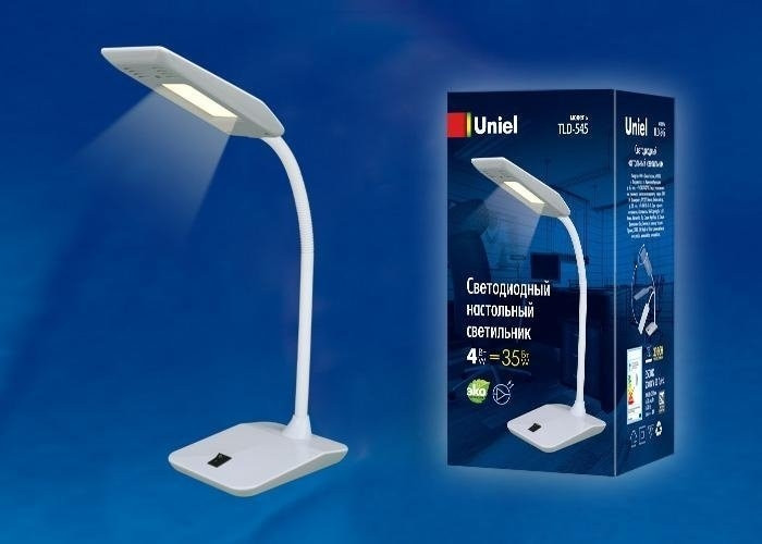 Настольная светодиодная лампа Uniel TLD-545 Black-White/LED/350Lm/3500K (UL-00002231), цвет белый TLD-545 Black-White/LED/350Lm/3500K - фото 2