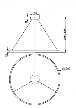 Подвесной светильник Maytoni MOD058PL-L65BSK Rim 