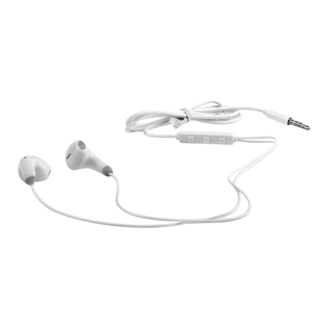 ERGOLUX ELX-WHP01-C01 (Наушники вкладыши с микрофоном проводные, 3.5мм, 1,2м, Белые, Коробка) (15281)