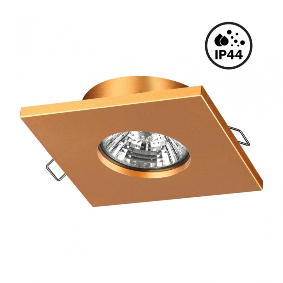 Встраиваемый влагозащищенный светильник Novotech Aqua 370807, цвет матовое золото - фото 1