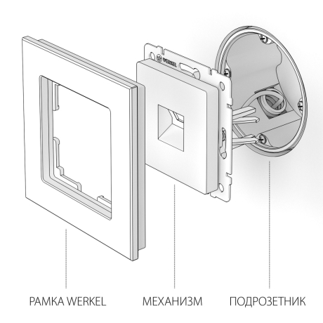 Розетка Ethernet RJ-45 (серебряный) Werkel W1181006