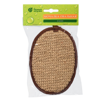 Витринный образец!  <297115> Мочалка из рами, овальная с хлопком, 11х16 см ''Банные штучки'' 40361