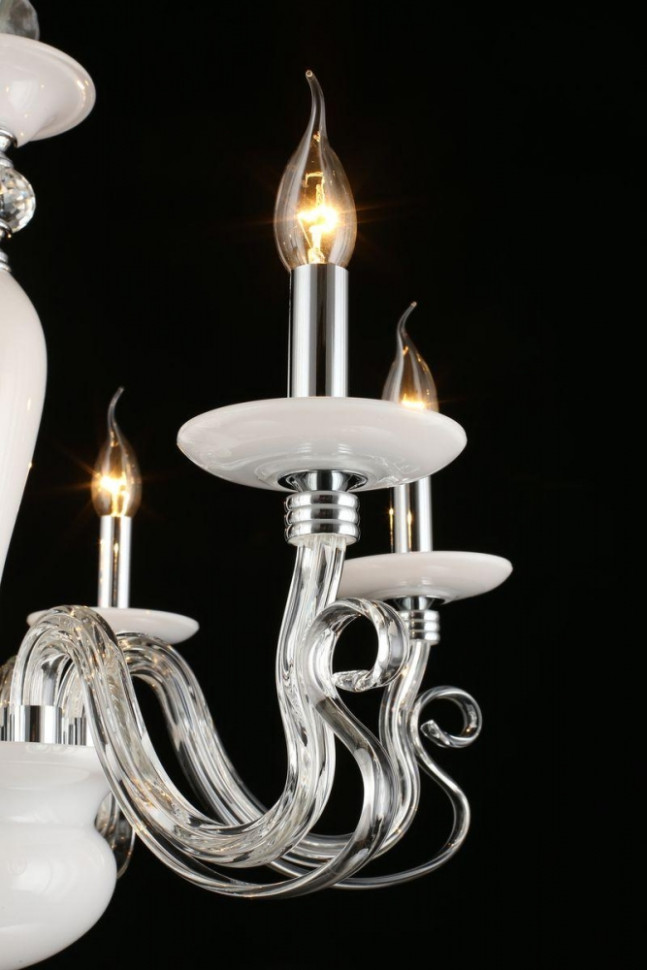 Люстра подвесная со светодиодными лампочками E14, комплект от Lustrof. №259954-657189, цвет белый - фото 4