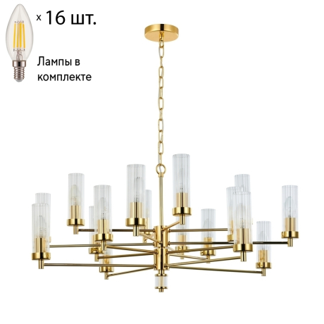 Подвесная люстра с лампочками Favourite Aesthetic 2673-16P+Lamps E14 Свеча 