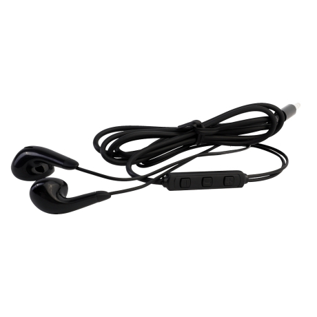 ERGOLUX ELX-WHP01-C02 (Наушники вкладыши с микрофоном проводные, 3.5мм, 1,2м, Черные, Коробка) (15282)