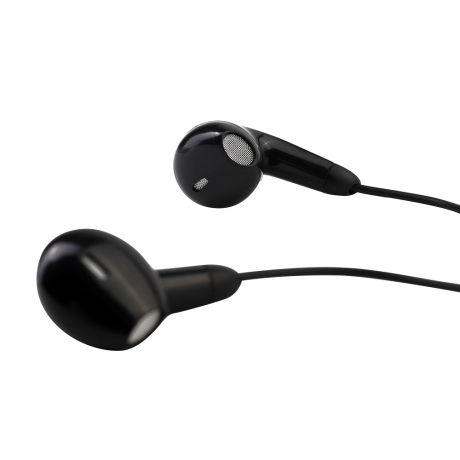 ERGOLUX ELX-WHP01-C02 (Наушники вкладыши с микрофоном проводные, 3.5мм, 1,2м, Черные, Коробка) (15282)