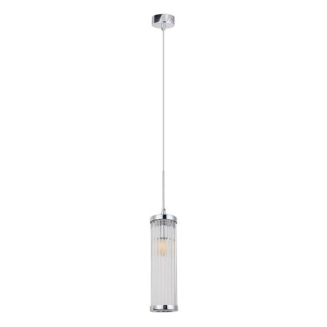 Светильник подвесной с лампочкой CRYSTAL LUX Tadeo SP1 D100 Chrome/Transparente+Lamps 