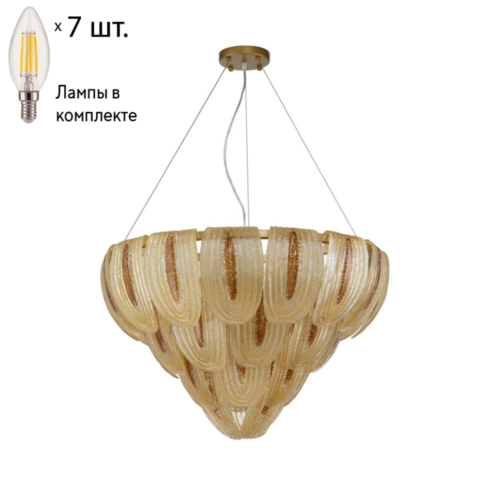 Подвесная люстра с лампочками Favourite Flavus 3016-7P+Lamps E14 Свеча