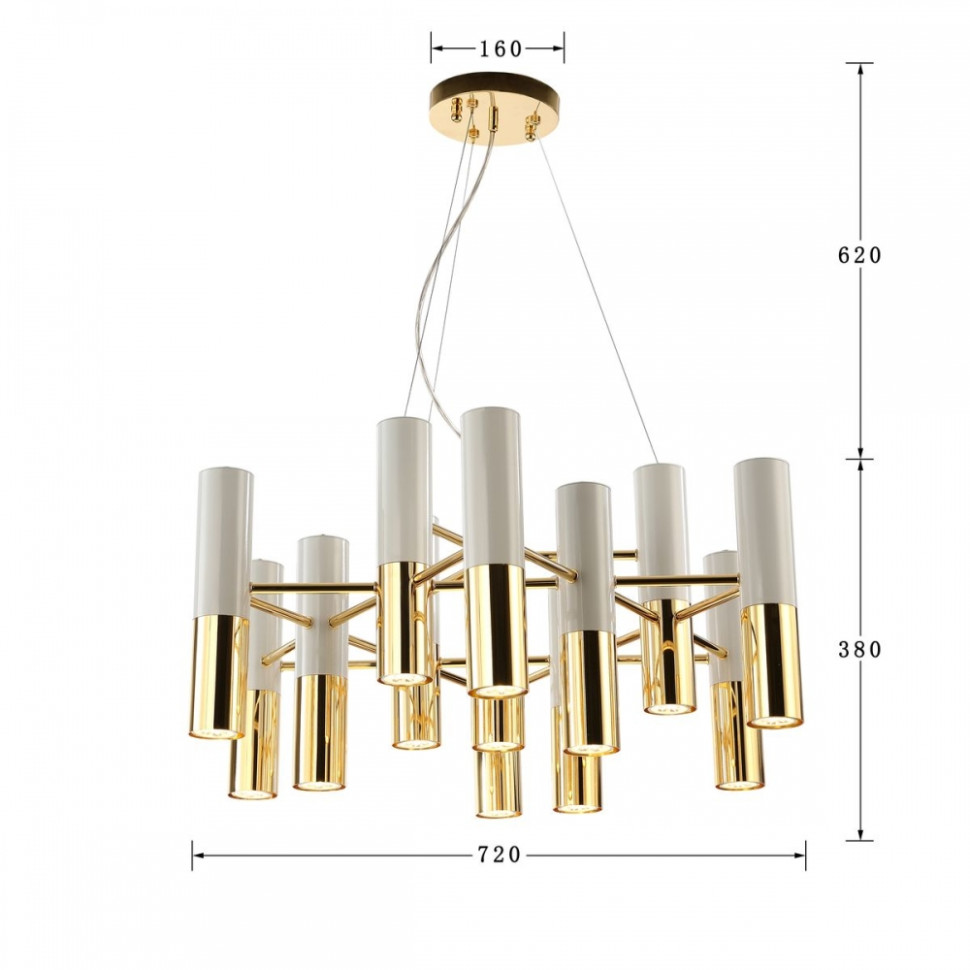 Люстра с лампочками, подвесная, комплект от Lustrof. №279825-617423, цвет золотой - фото 2