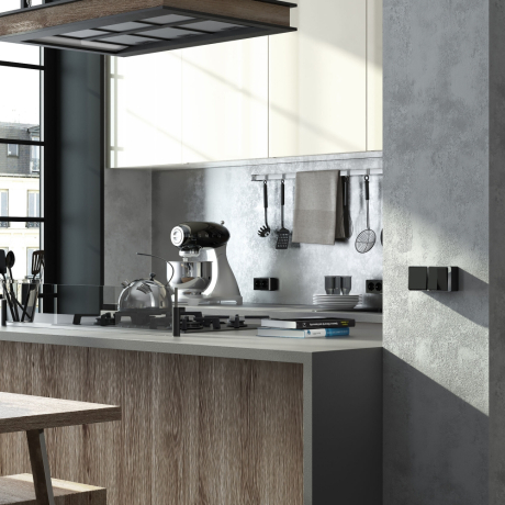 Выключатель двухклавишный Gallant (черный/хром) Werkel 188656