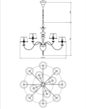 Люстра подвесная с лампочками DIVINARE 6819/19 SP-12+Lamps 