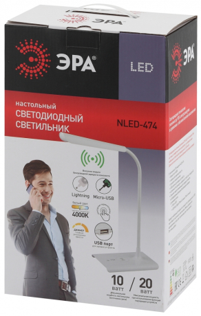 Настольная лампа ЭРА NLED-474-10W-W Б0038589 