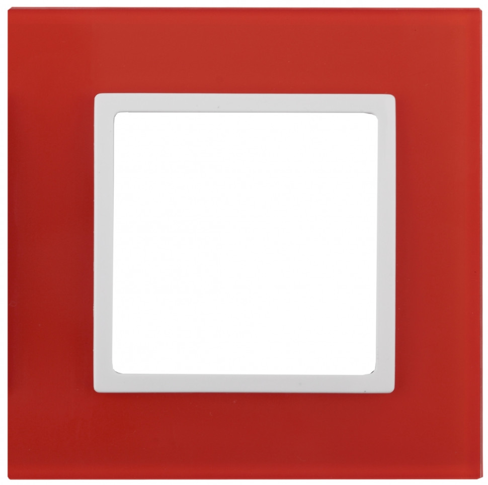 Рамка на 1 пост Эра Elegance (красный+бел) 14-5101-23 (Б0034478) - фото 1